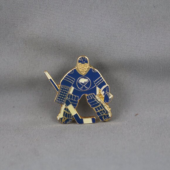 Buffalo Sabres Pin (VTG) - 1990s Away Goalie by Ace - Inlaid Pin - Picture 3 of 3